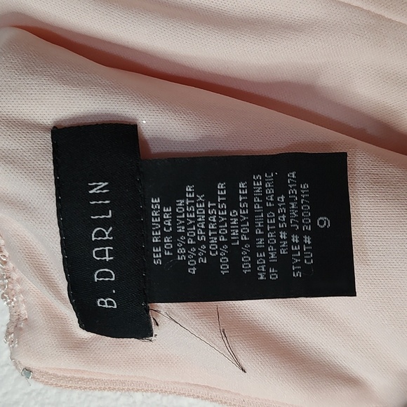 B. Darling Sparkly Pink Sleeveless High Collar Dress Size 9 - Picture 4 of 4